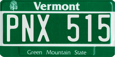 VT license plate PNX515