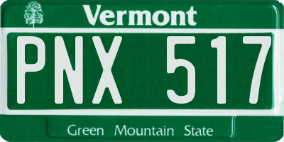 VT license plate PNX517