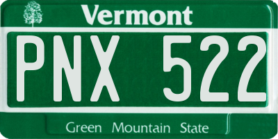 VT license plate PNX522