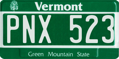 VT license plate PNX523