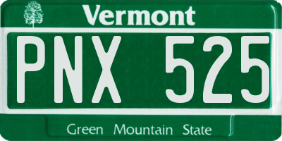 VT license plate PNX525