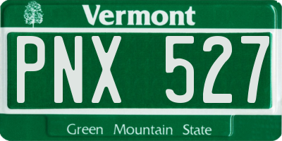 VT license plate PNX527