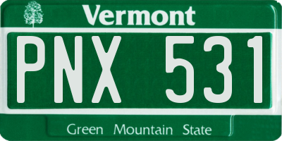 VT license plate PNX531