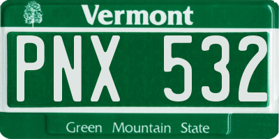 VT license plate PNX532
