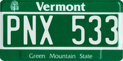 VT license plate PNX533