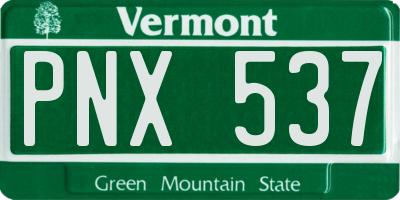 VT license plate PNX537