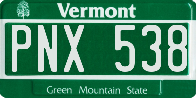 VT license plate PNX538