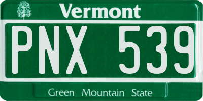 VT license plate PNX539