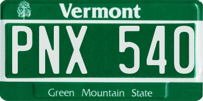 VT license plate PNX540