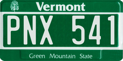 VT license plate PNX541