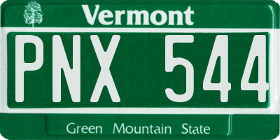 VT license plate PNX544