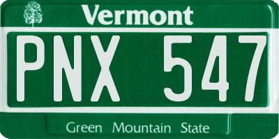 VT license plate PNX547