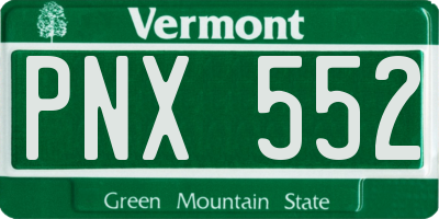 VT license plate PNX552