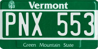 VT license plate PNX553