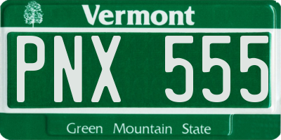 VT license plate PNX555