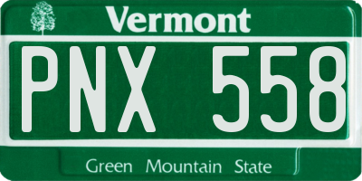 VT license plate PNX558