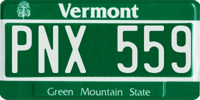 VT license plate PNX559