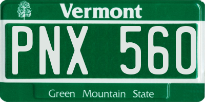 VT license plate PNX560