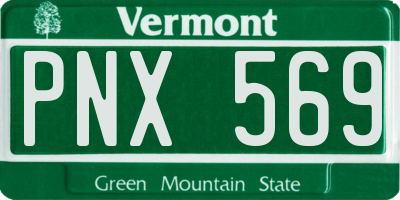 VT license plate PNX569