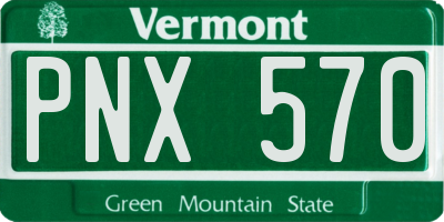 VT license plate PNX570