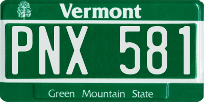 VT license plate PNX581