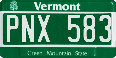VT license plate PNX583