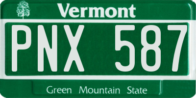 VT license plate PNX587