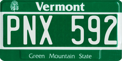 VT license plate PNX592