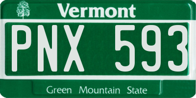 VT license plate PNX593
