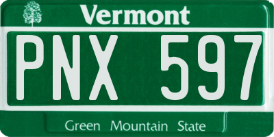 VT license plate PNX597