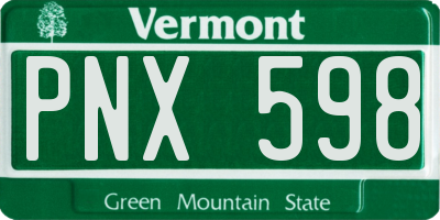 VT license plate PNX598