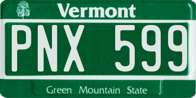 VT license plate PNX599