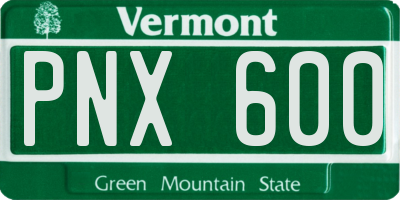 VT license plate PNX600