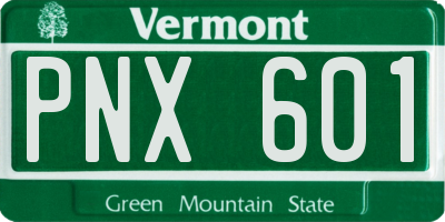 VT license plate PNX601