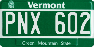 VT license plate PNX602
