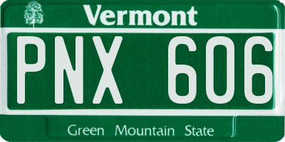 VT license plate PNX606
