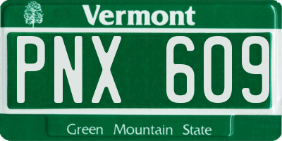 VT license plate PNX609