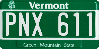 VT license plate PNX611