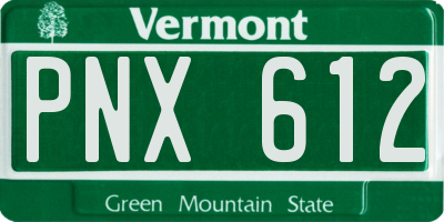 VT license plate PNX612