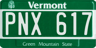 VT license plate PNX617