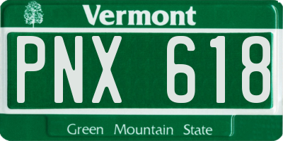 VT license plate PNX618