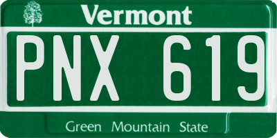 VT license plate PNX619