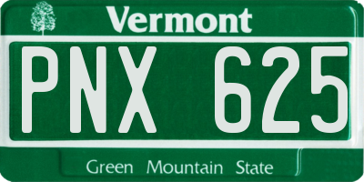 VT license plate PNX625