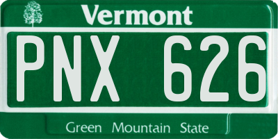 VT license plate PNX626