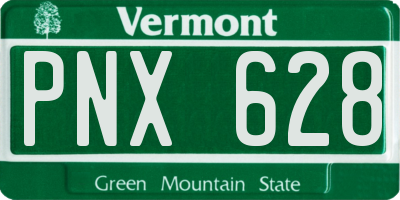 VT license plate PNX628