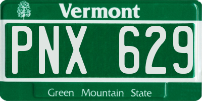 VT license plate PNX629