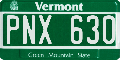 VT license plate PNX630