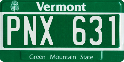 VT license plate PNX631