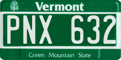 VT license plate PNX632