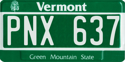 VT license plate PNX637